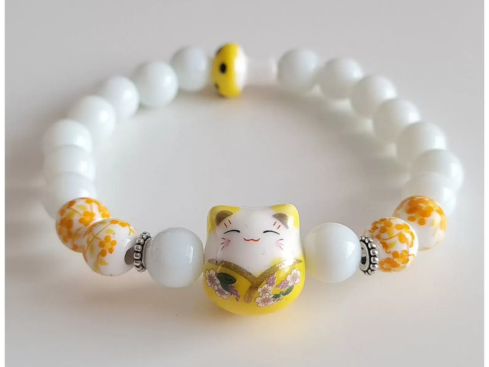 bracelet artisanat chat jaune