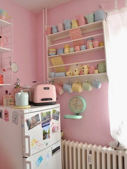 cuisine mignonne rose pastel