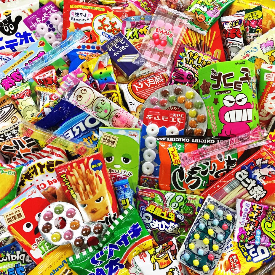 tas de snacks japonais