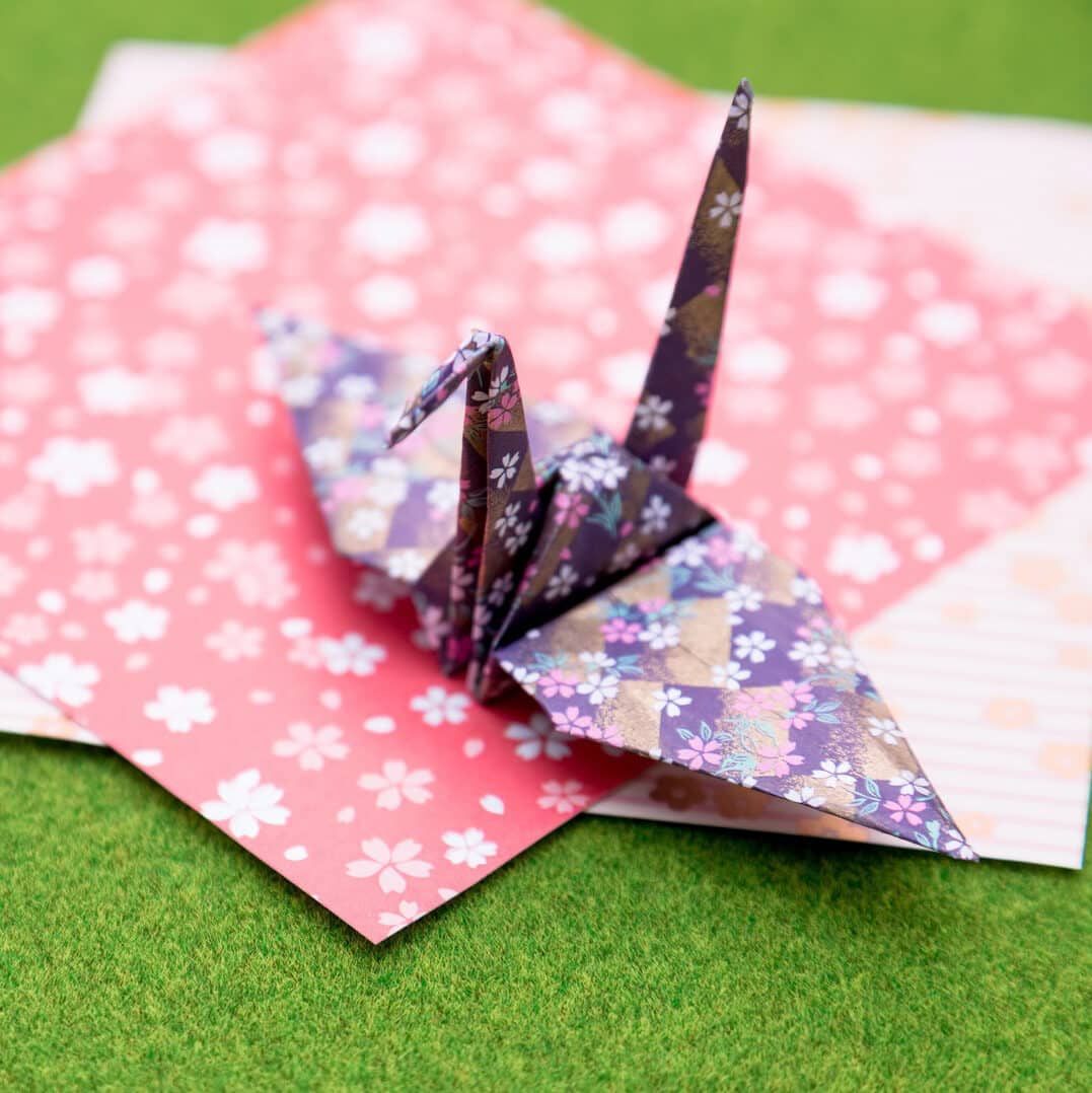 grues japonaise en papier à origami