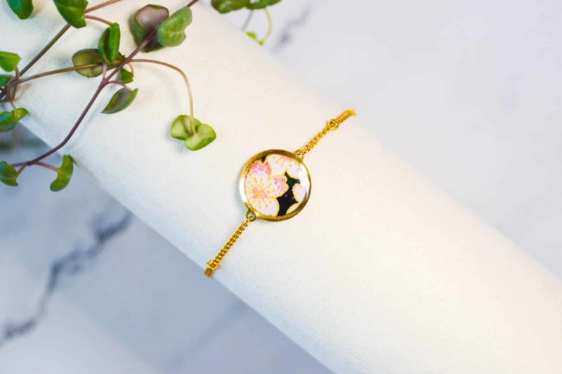 Bracelet Washi Kuroi Sakura chaine or scaled 1