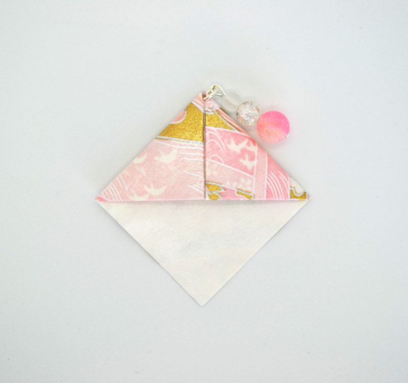 papier washi marque page rose dore pliage japonais perles face scaled 2