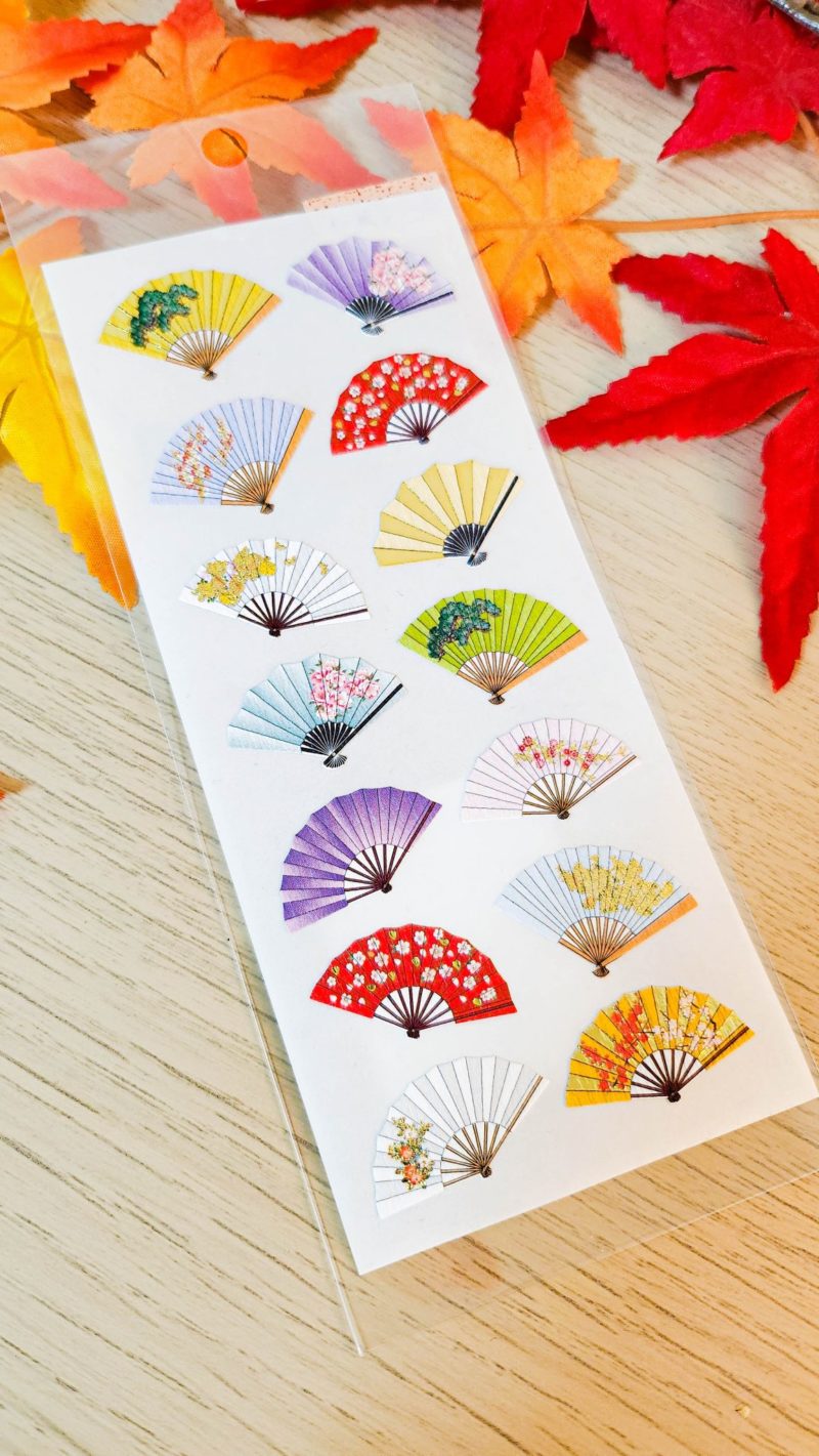 planche de stickers eventails lot Papeterie japonaise Traditionnelle scaled 2