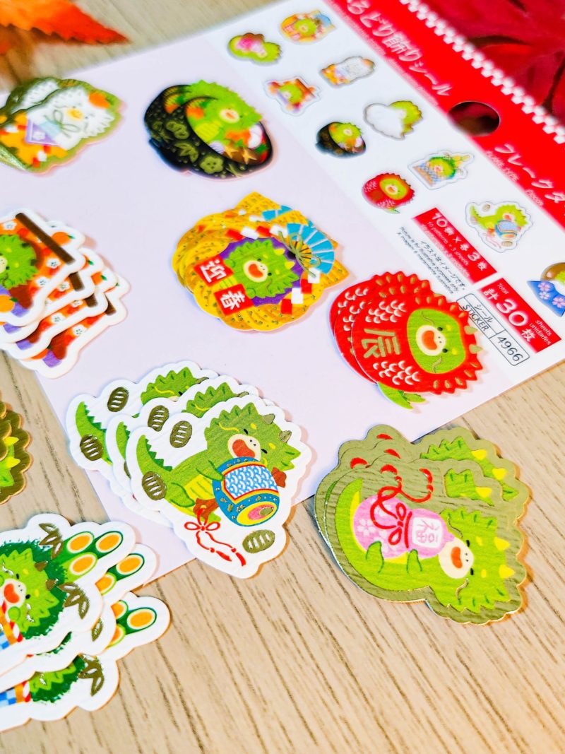zoom Lots de 30 Mini Stickers Chibi Dragons de cote scaled 2