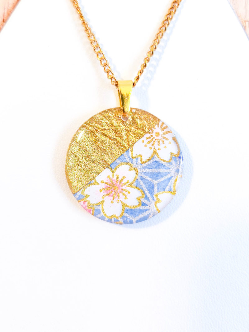 Collier Washi Duo Aoi Sakura or light scaled